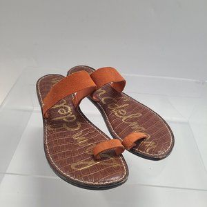 Sam Edelman Gabi orange Leather Toe Loop Sandals Women's sz 8.5M